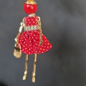 Chic Red and Gold Polka Dot Key Holder
